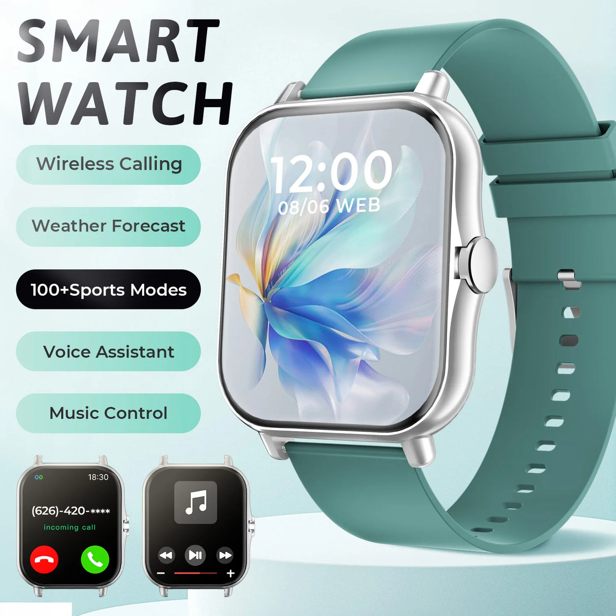 Smartwatch with Bluetooth Calling, Heart Rate and Sleep Tracking