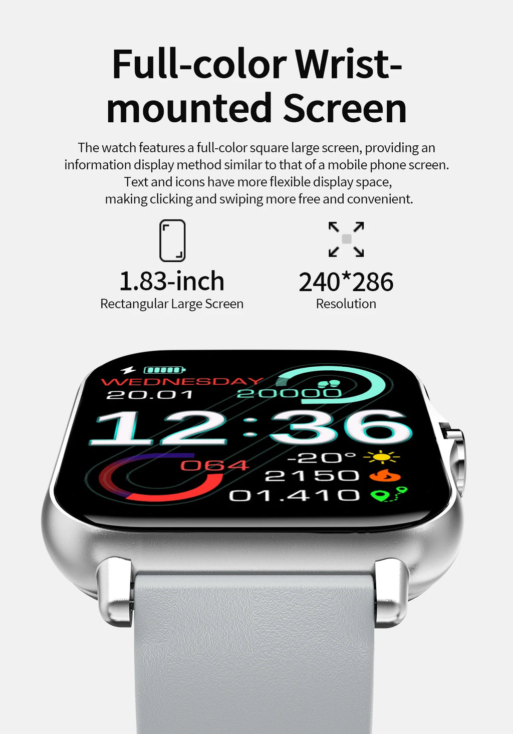 Smartwatch with Bluetooth Calling, Heart Rate and Sleep Tracking