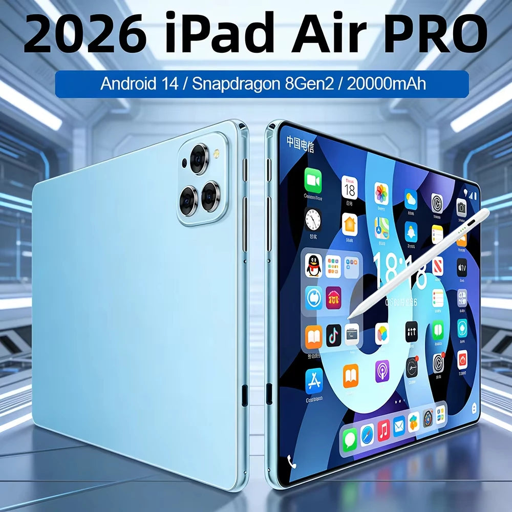 2026 Original 12inch IPad Air Pro 5G Tablet PC 20000mAh Android 15 24GB RAM 2TB ROM 5G Dual SIM GPS 5K 4G WIFI Network Tablet
