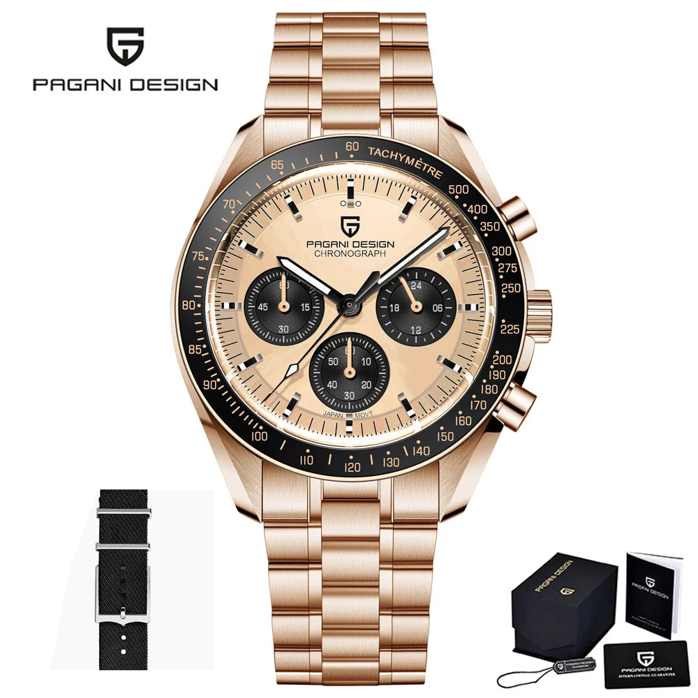PAGANI DESIGN Moon Men's Chronograph Quartz Watch, Sapphire Glass