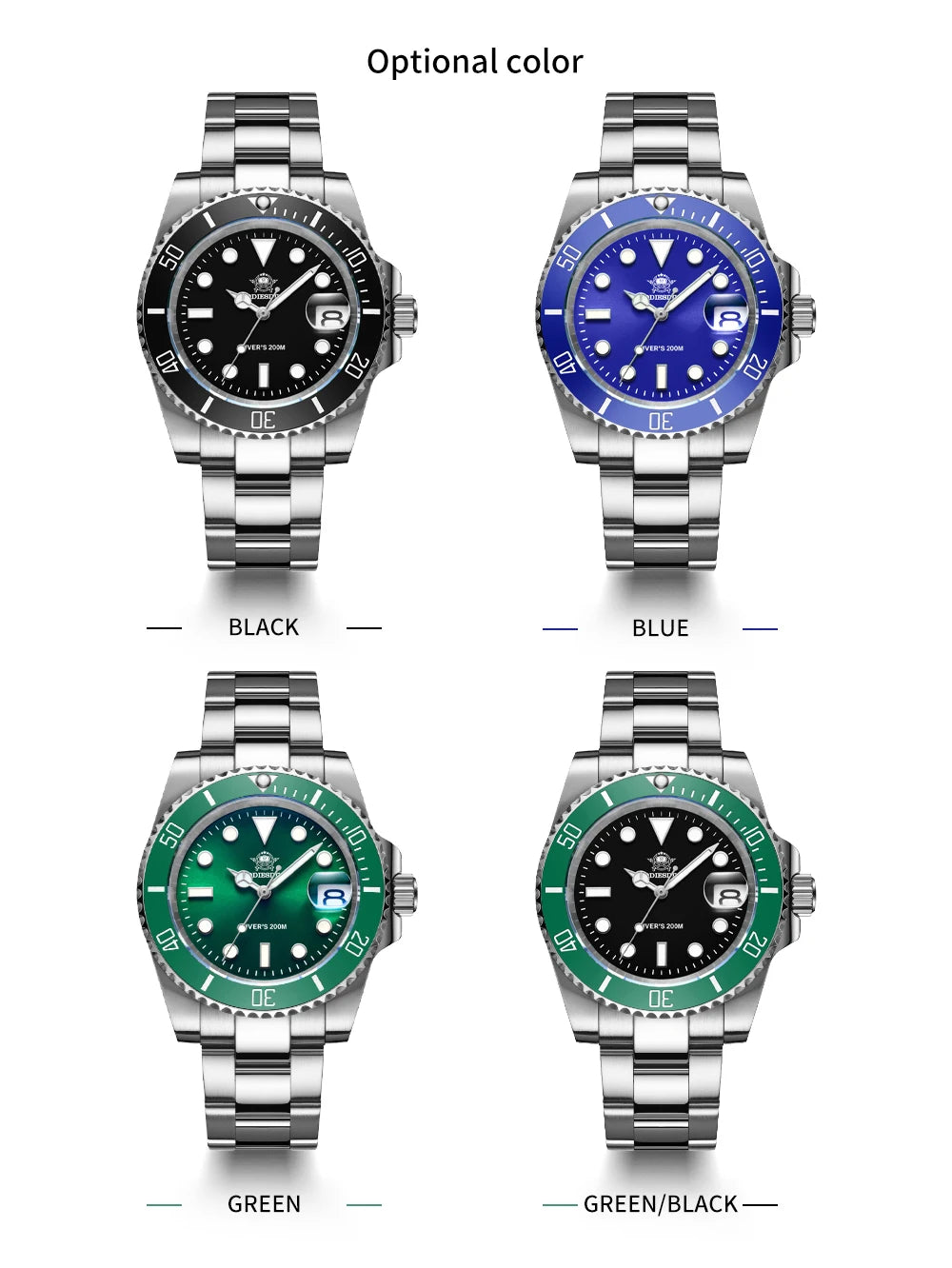 ADDIESDIVE Men's Stainless Steel Quartz Watch, Water Resistant