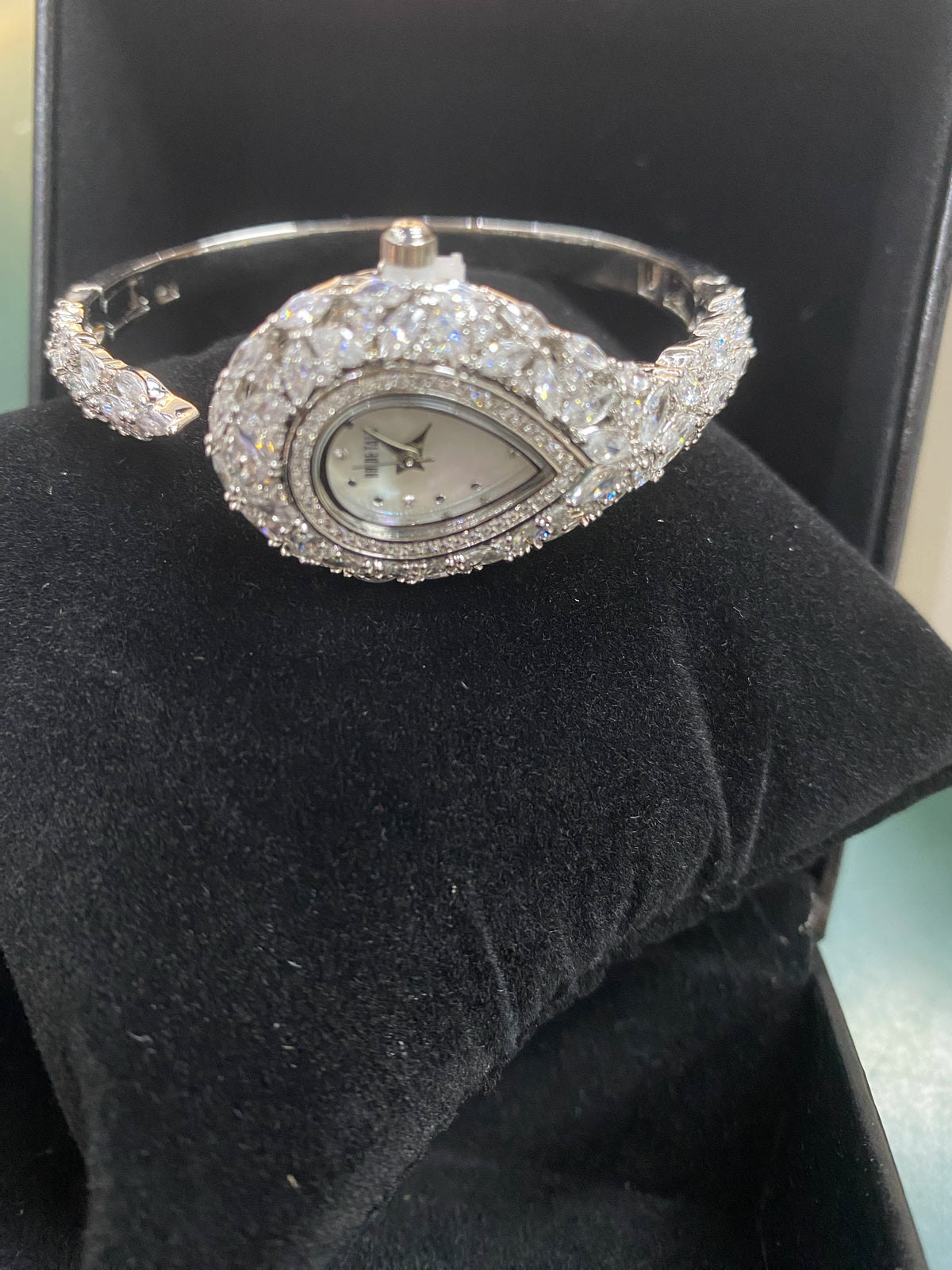 Women's Cubic Zirconia Bangle Watch, 46 x 56 mm