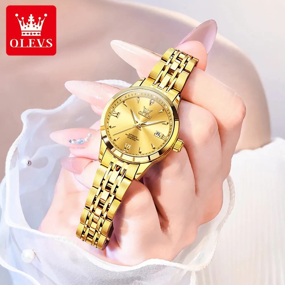 OLEVS 9956 Women's Automatic Mechanical Watch, Dual Calendar
