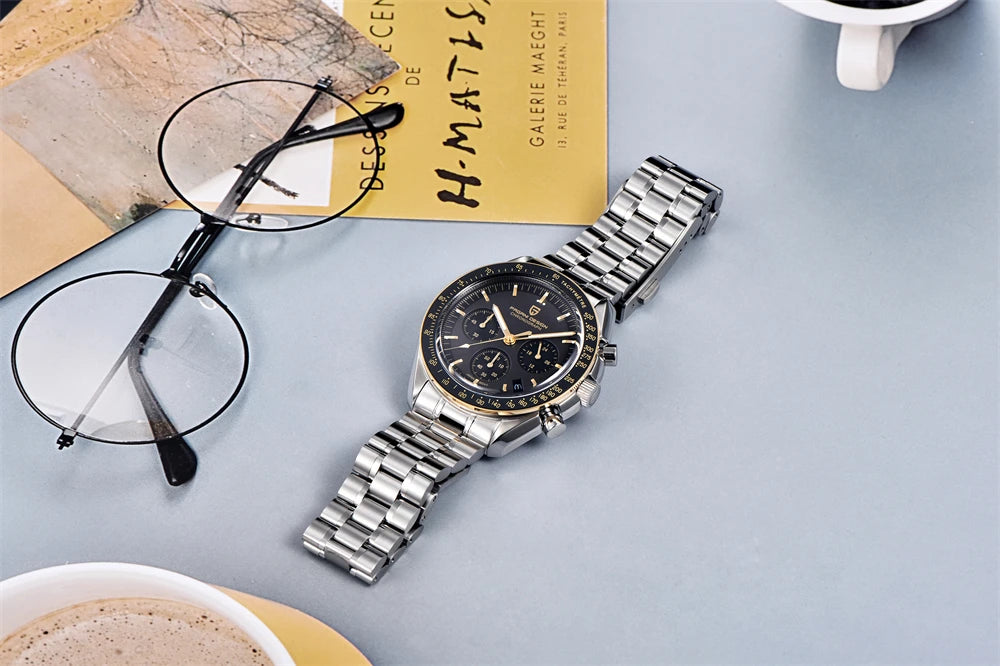 PAGANI DESIGN Moon Men's Chronograph Quartz Watch, Sapphire Glass