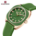 NAVIFORCE Women's Polygon Quartz Watch, Silicone Strap
