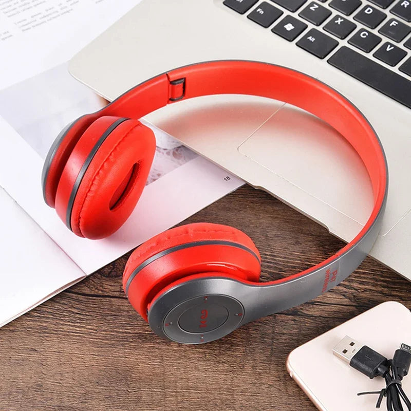 P47 Foldable Wireless Bluetooth Headphones, Stereo Bass