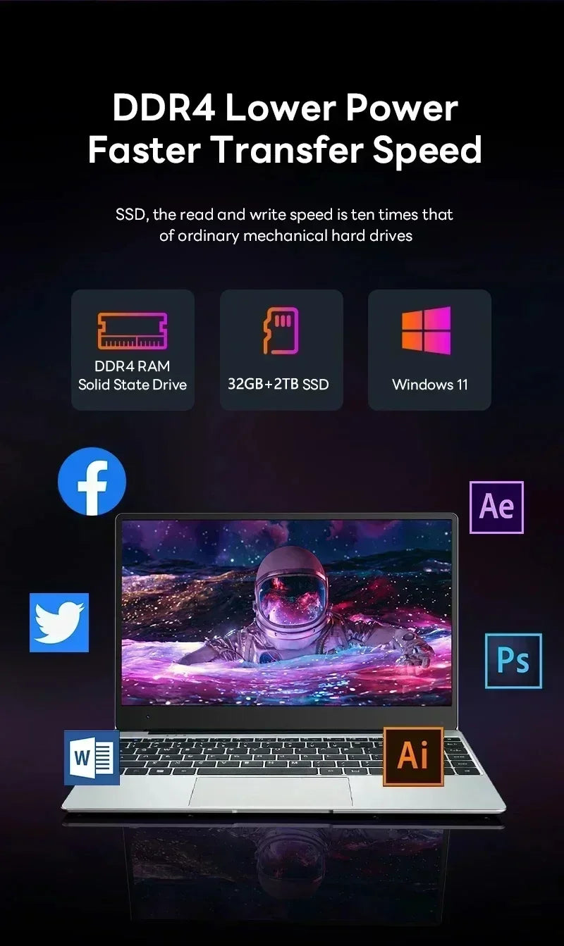 كمبيوتر محمول 14.1 بوصة، معالج Intel Core i9-9900، ذاكرة وصول عشوائي (RAM) سعة 16 جيجابايت، قرص صلب SSD سعة 1 تيرابايت، نظام ويندوز 11، قارئ بصمات الأصابع