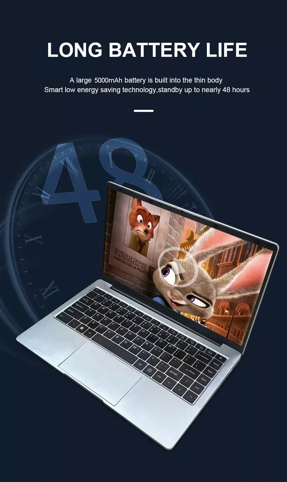 14.1" Windows 11 Pro Laptop, Intel Atom A3950, 12GB RAM, 512GB M.2 SSD