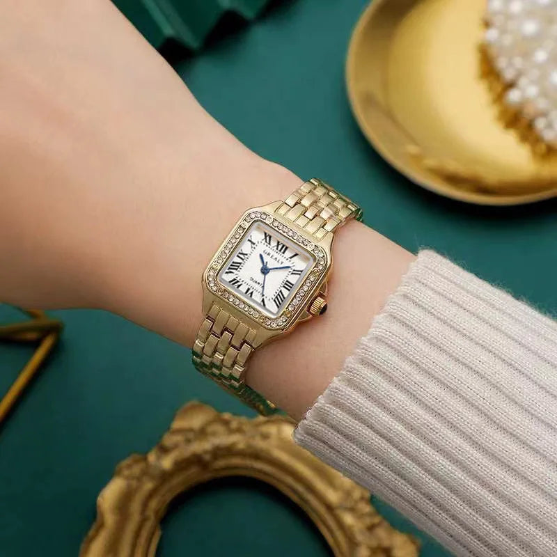 Women's Gold Stainless Steel Quartz Bracelet Watch