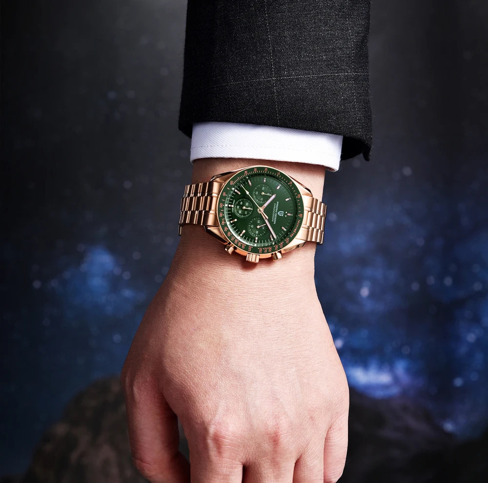 PAGANI DESIGN Moon Men's Chronograph Quartz Watch, Sapphire Glass