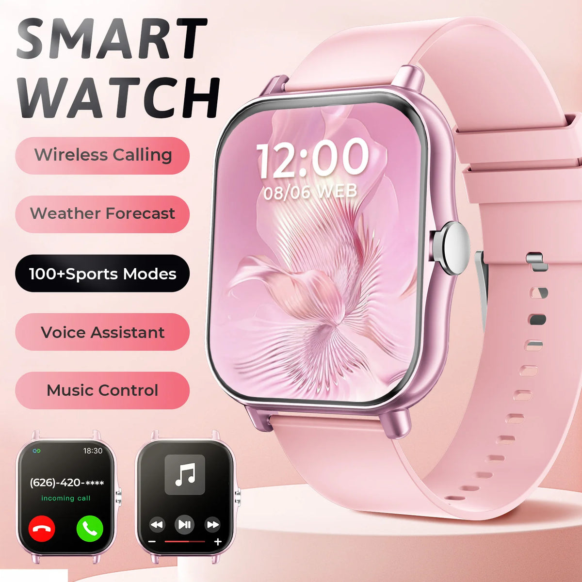 Smartwatch with Bluetooth Calling, Heart Rate and Sleep Tracking
