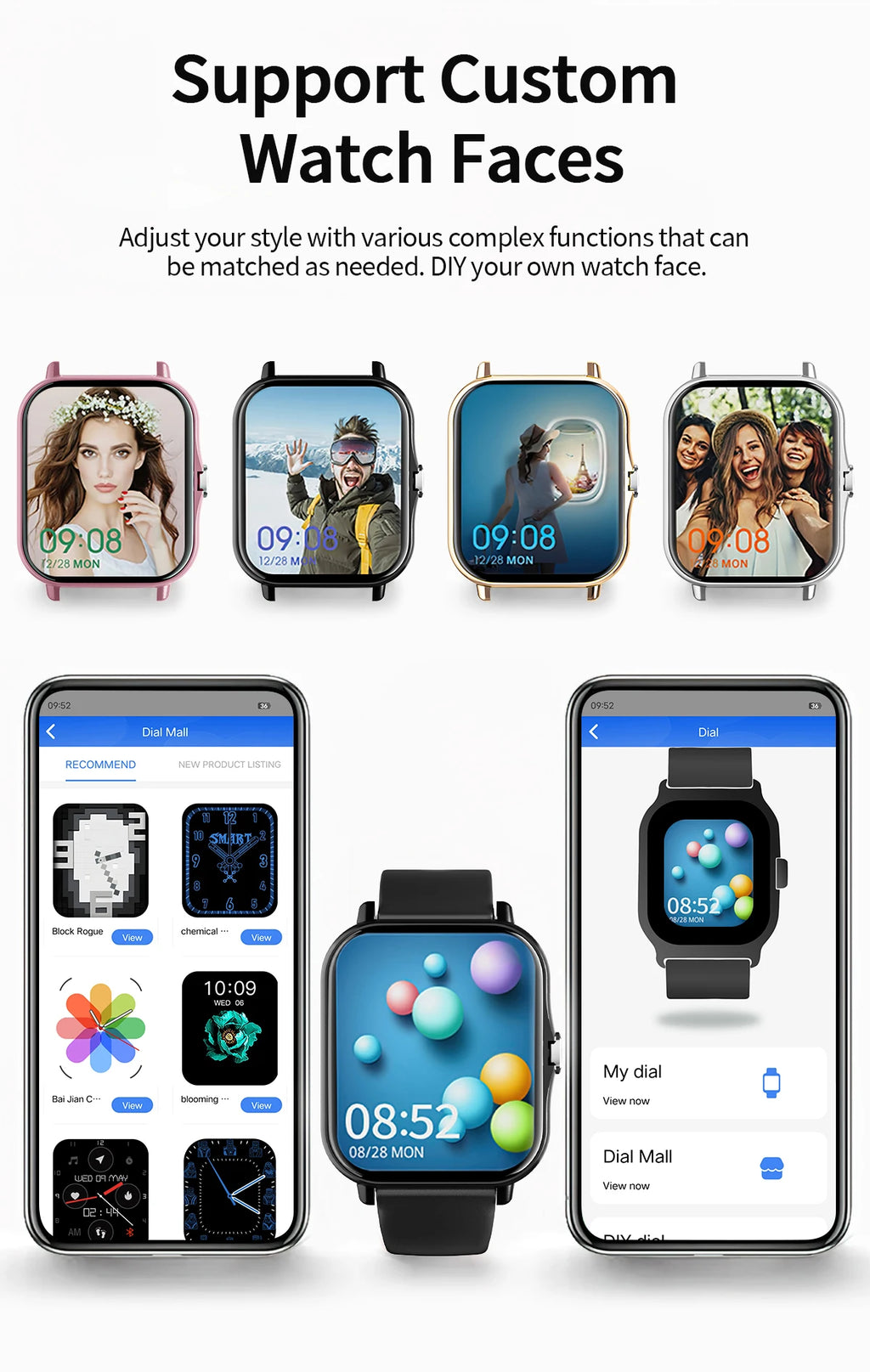Smartwatch with Bluetooth Calling, Heart Rate and Sleep Tracking