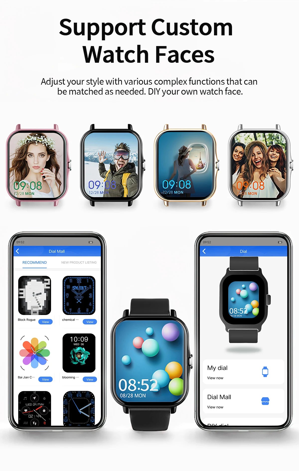 Smartwatch with Bluetooth Calling, Heart Rate and Sleep Tracking