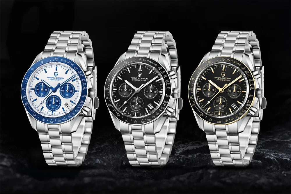 PAGANI DESIGN Moon Men's Chronograph Quartz Watch, Sapphire Glass