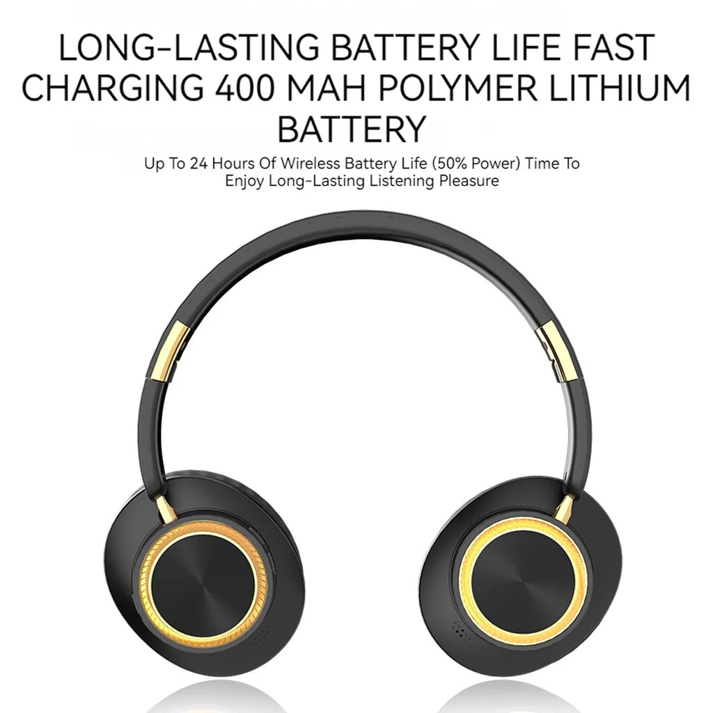 Foldable Over-Ear Bluetooth Headphones with Microphone