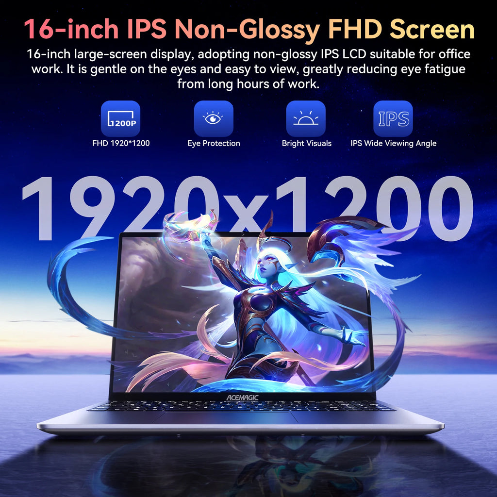 ACEMAGIC 16" Gaming Laptop, AMD Ryzen 9 6900HX, 16GB RAM, 512GB NVMe SSD