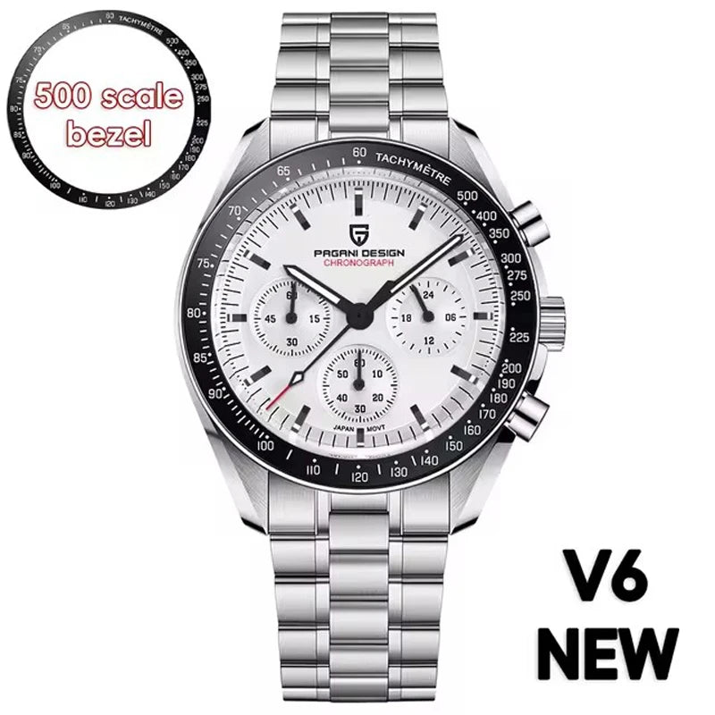 PAGANI DESIGN Moon Men's Chronograph Quartz Watch, Sapphire Glass
