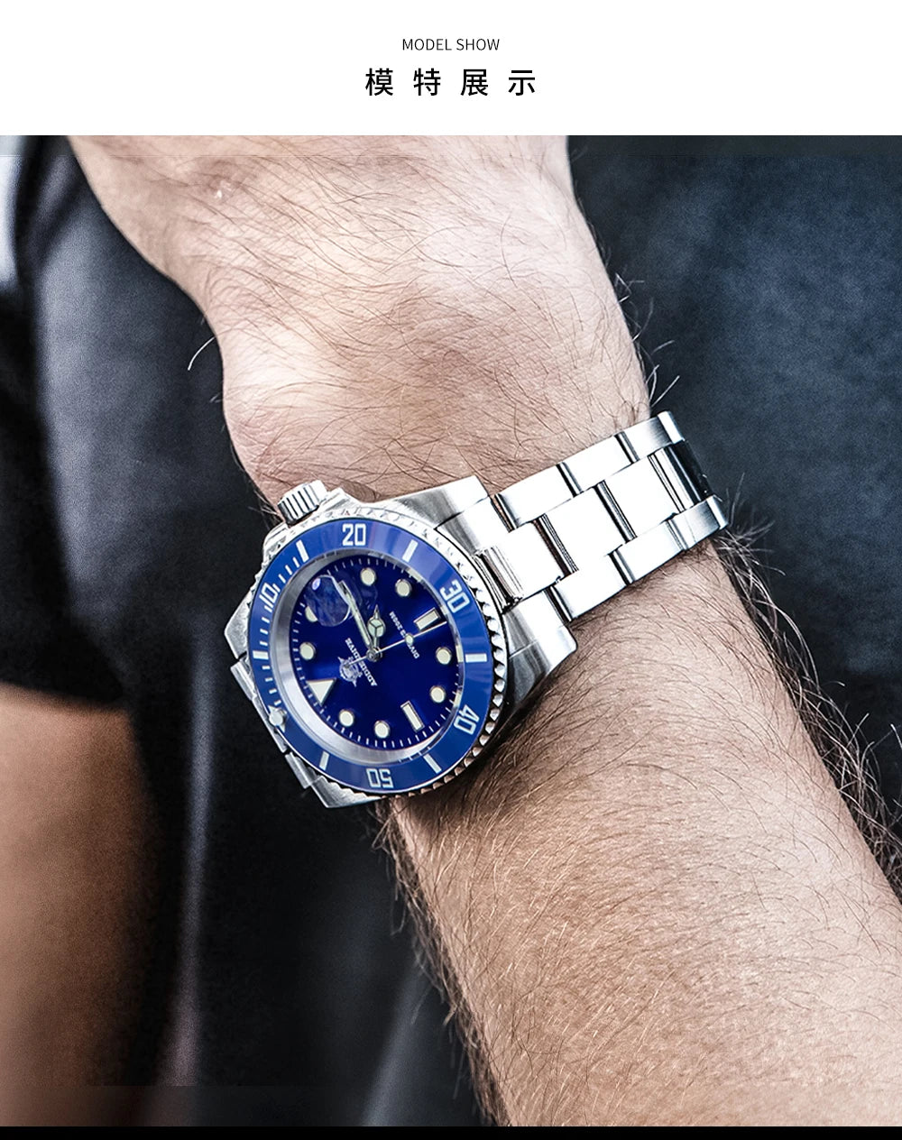 ADDIESDIVE Men's Stainless Steel Quartz Watch, Water Resistant