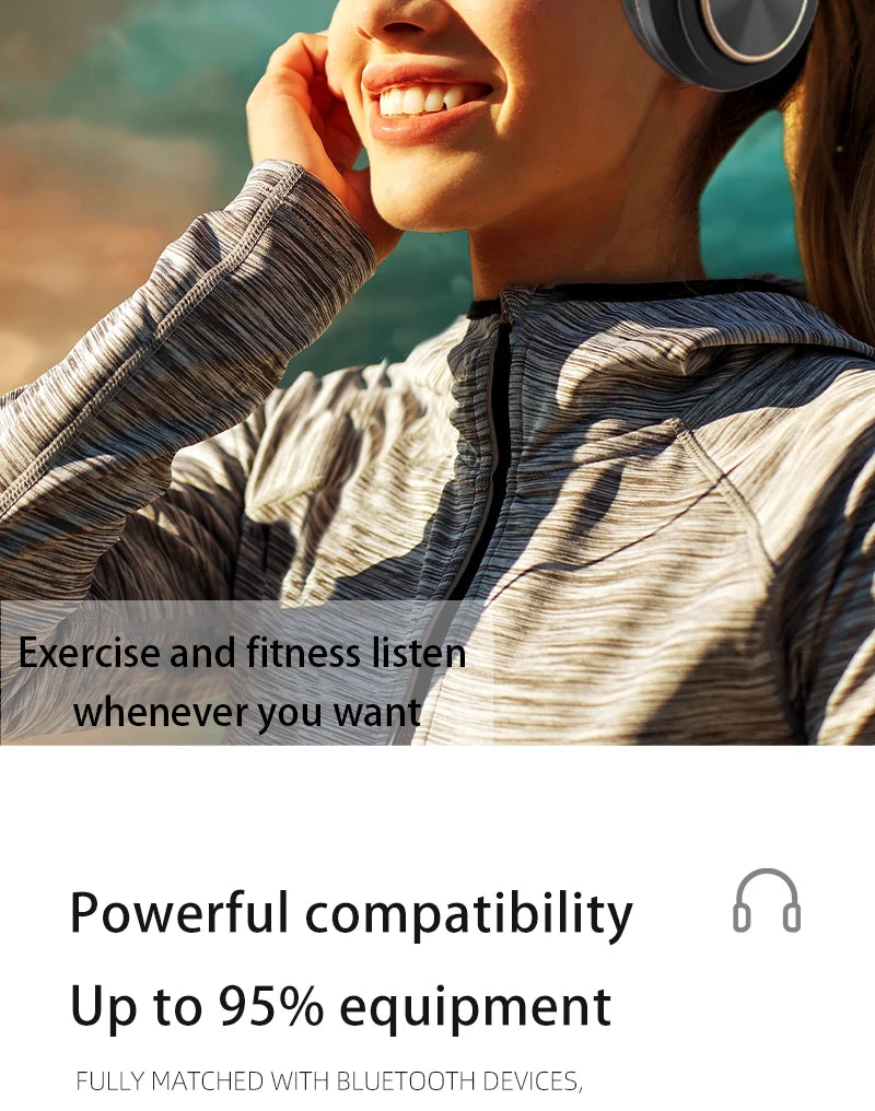 EOENKK T8 Wireless Bluetooth 5.3 Headphones, Foldable, Low Latency