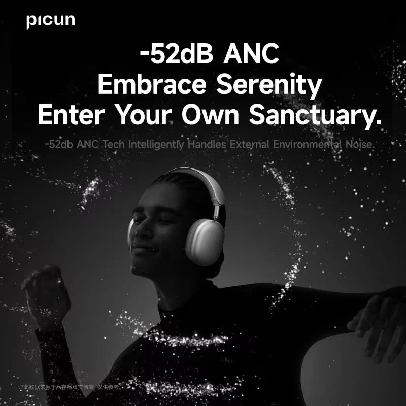 Picun F8 Pro ANC Wireless Headphones, 3D Spatial Audio, Bluetooth
