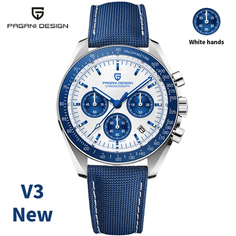 PAGANI DESIGN Moon Men's Chronograph Quartz Watch, Sapphire Glass