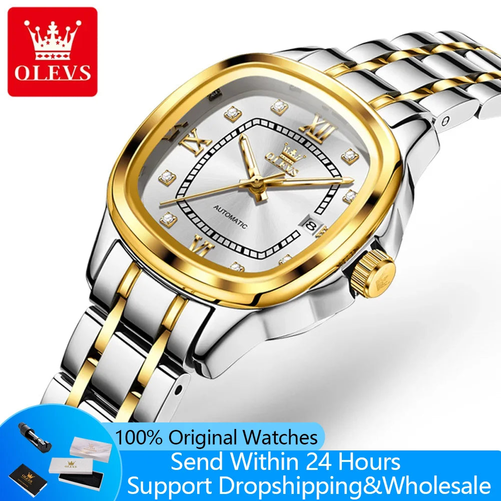 OLEVS 9810 Women's Automatic Mechanical Watch, Date, Water Resistant