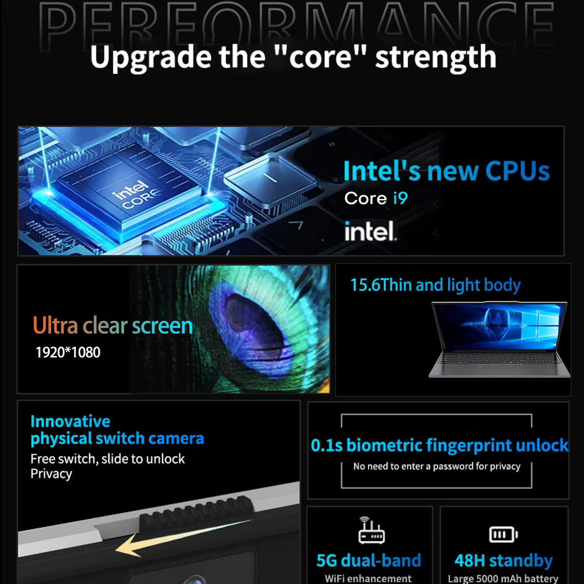 15.6" Laptop, Intel Core i9-10980HK, 16GB RAM, 1TB SSD, Backlit Keyboard