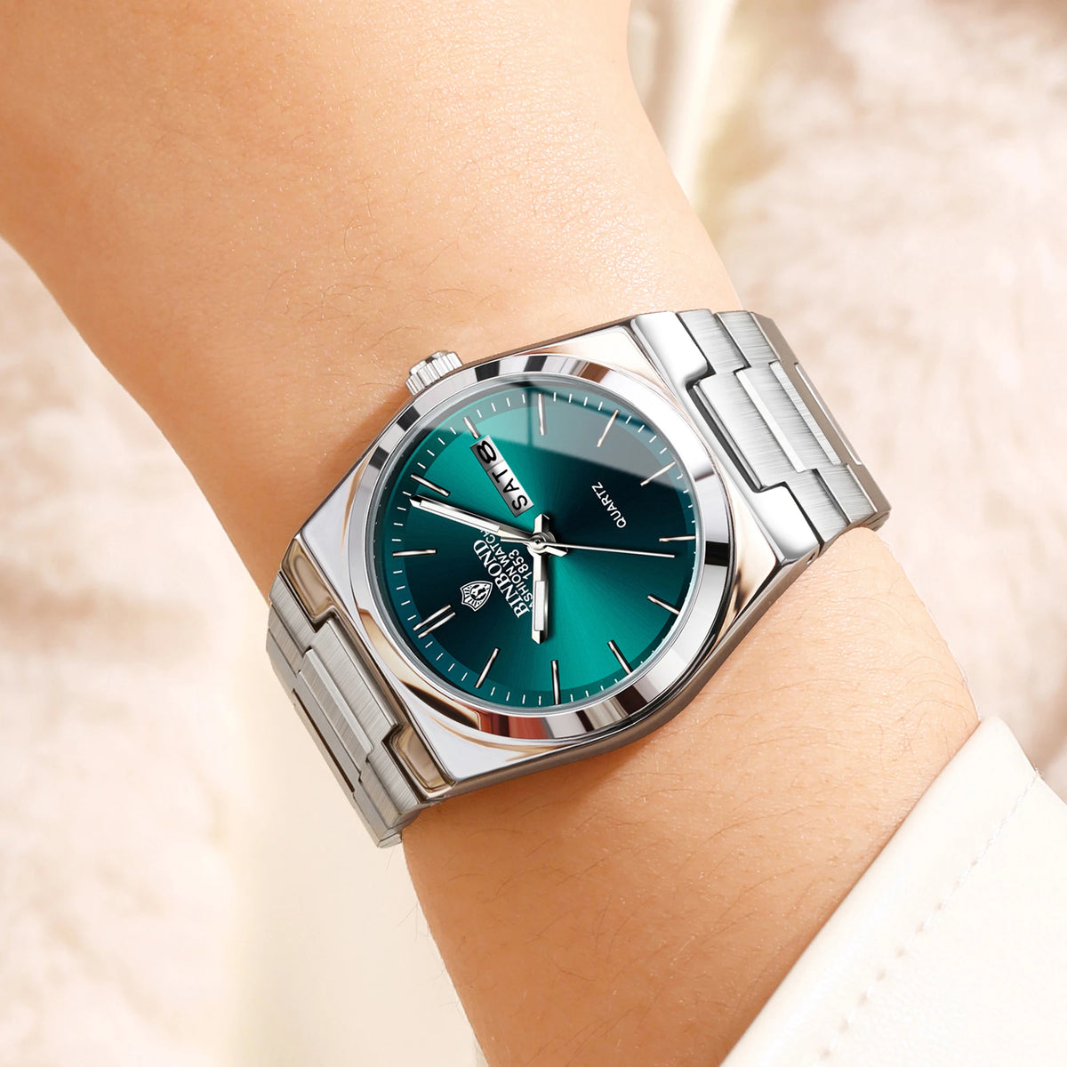 BINBOND Women's Quartz Watch, Luminous, Date and Day, Water Resistant