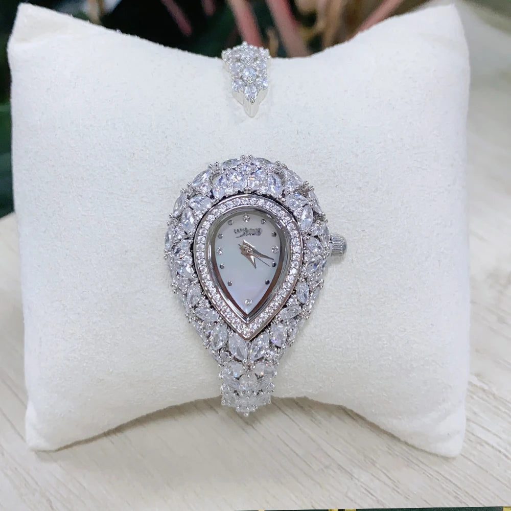 Women's Cubic Zirconia Bangle Watch, 46 x 56 mm