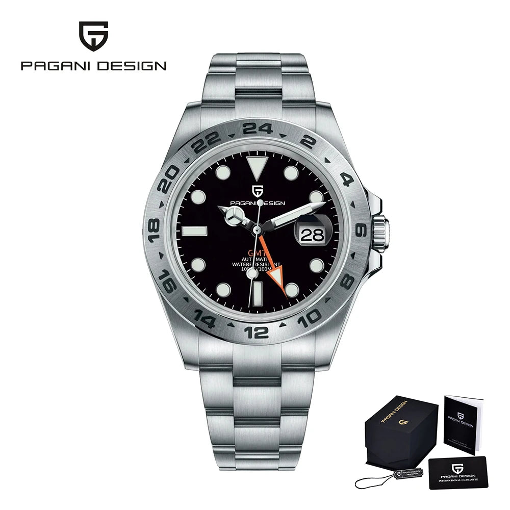 PAGANI DESIGN PD1682 42 mm GMT Automatic Watch, Sapphire, 100 m