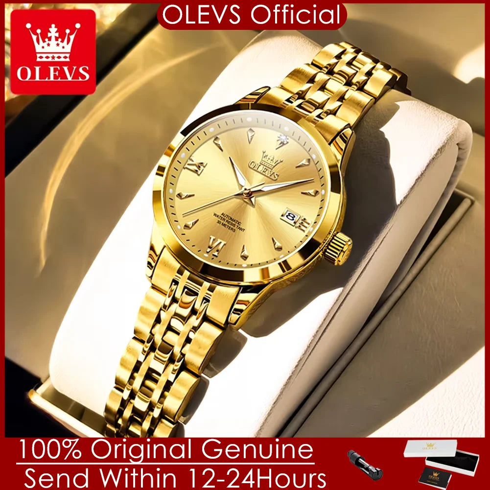 OLEVS 9956 Women's Automatic Mechanical Watch, Dual Calendar