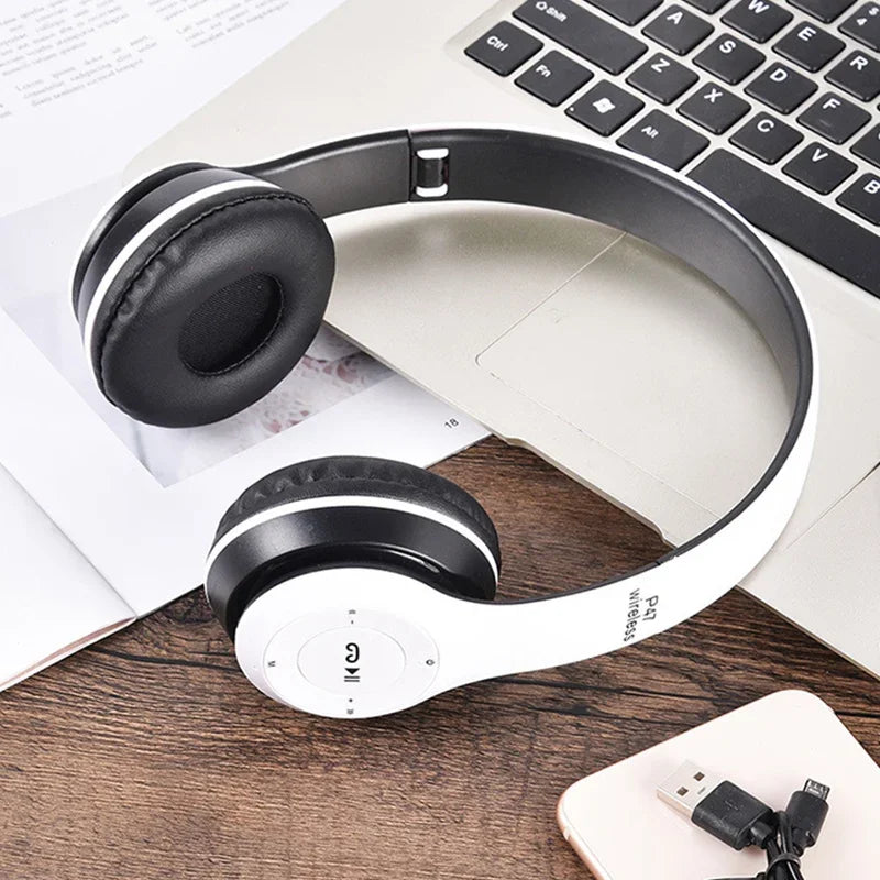 P47 Foldable Wireless Bluetooth Headphones, Stereo Bass