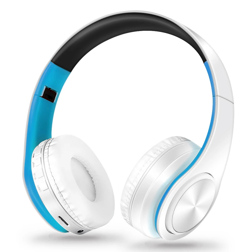 Gold Wireless Bluetooth Headphones with Built-in Microphone