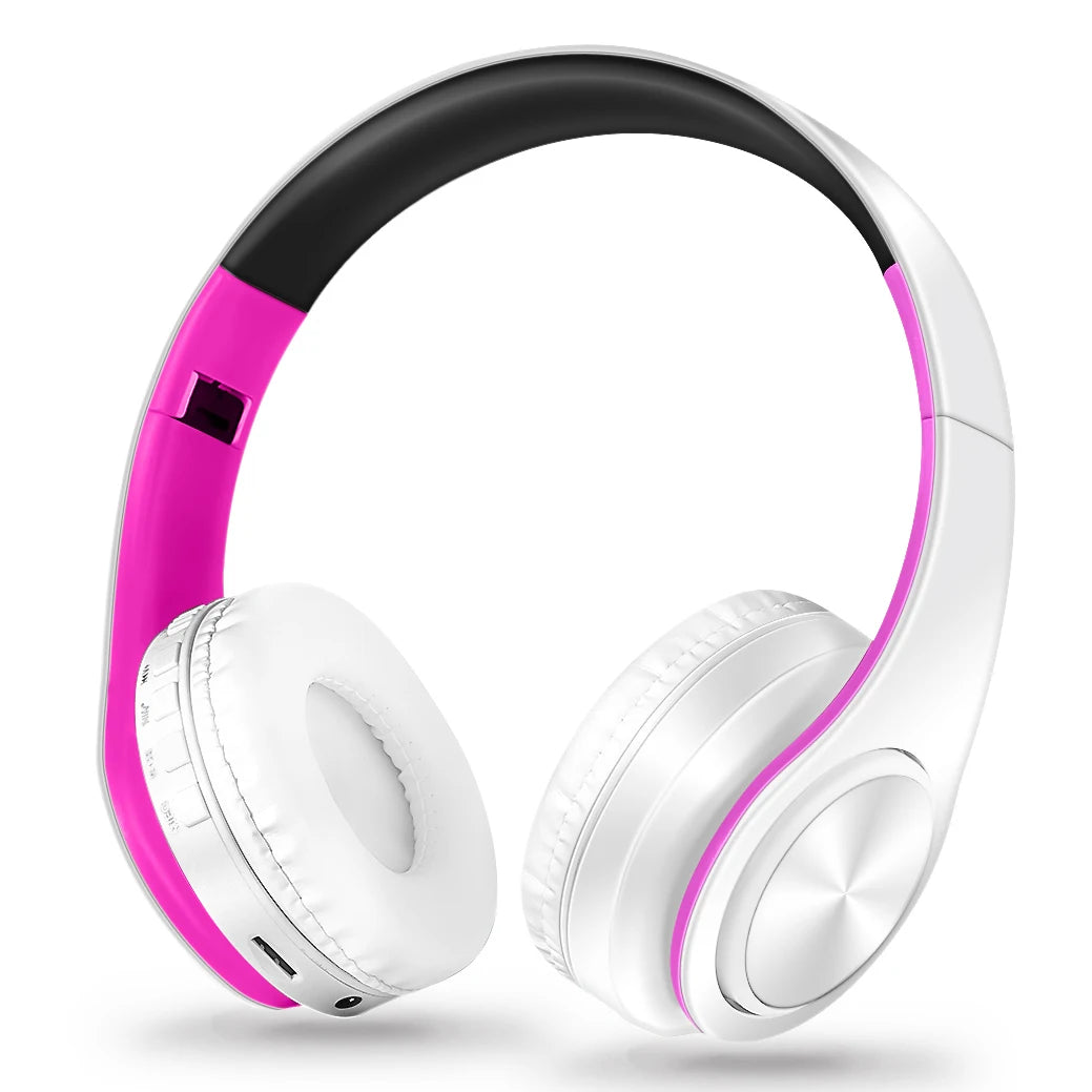 Gold Wireless Bluetooth Headphones with Built-in Microphone