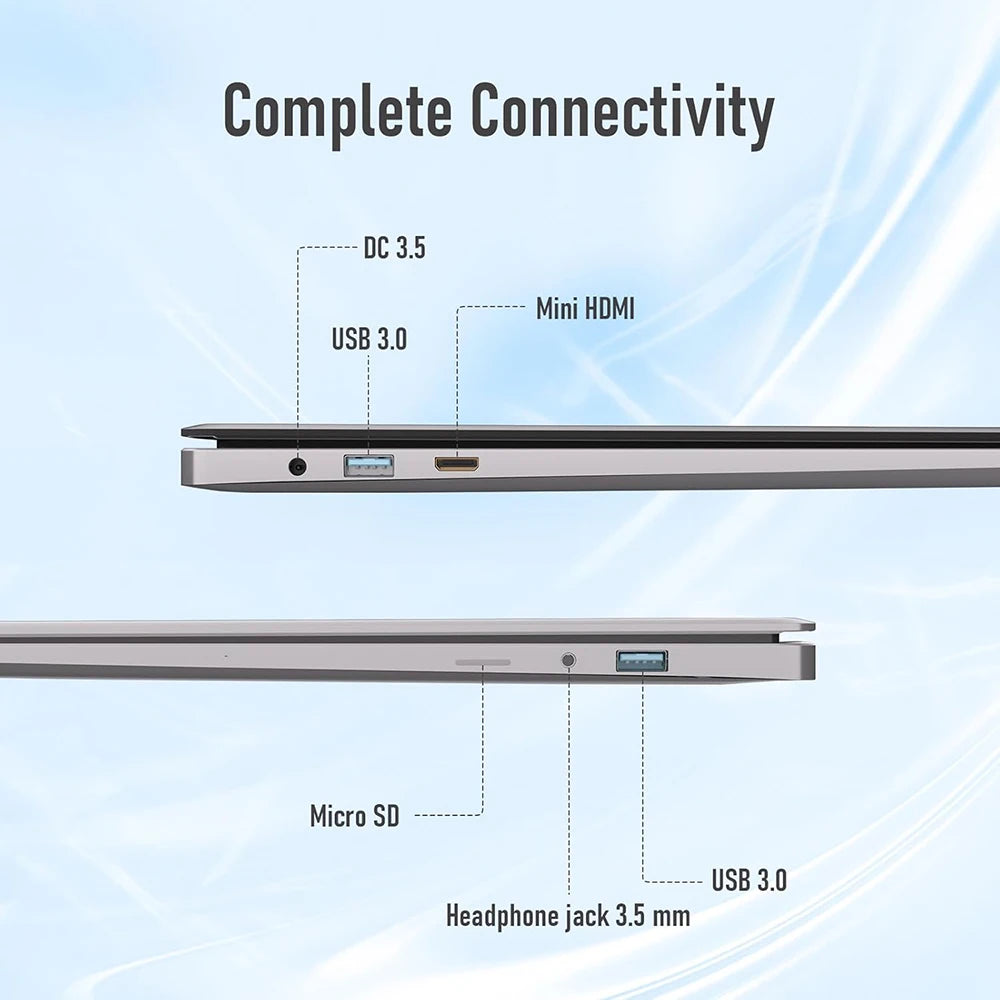 لابتوب شيامن 14.1 بوصة، معالج Intel Atom A3950، ذاكرة وصول عشوائي 12 جيجابايت، قرص صلب 1 تيرابايت SSD، نظام ويندوز 11
