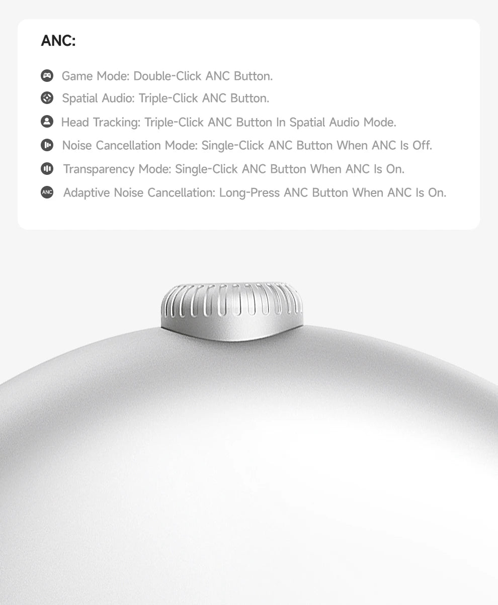 Picun F8 Pro ANC Wireless Headphones, 3D Spatial Audio, Bluetooth