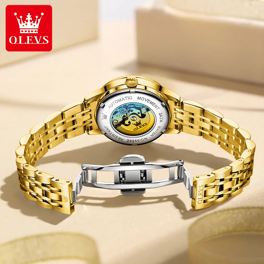 OLEVS 9956 Women's Automatic Mechanical Watch, Dual Calendar