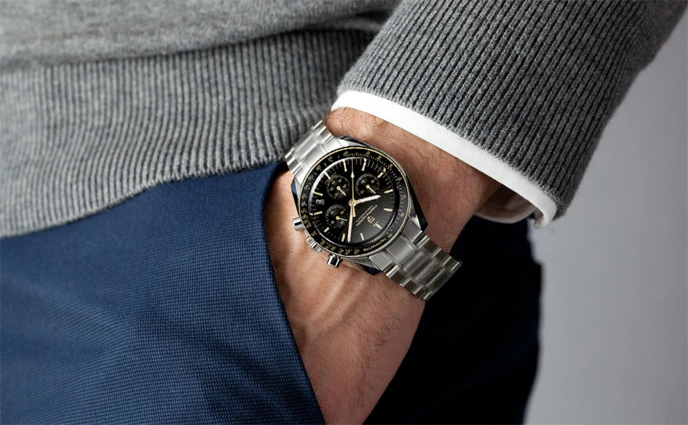 PAGANI DESIGN Moon Men's Chronograph Quartz Watch, Sapphire Glass