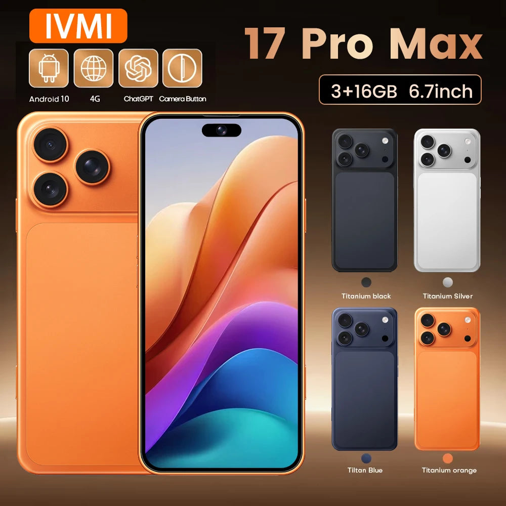 IVMI 17 Pro Max Smartphone, 6.7", 3GB RAM, 16GB, Dual SIM, 4G