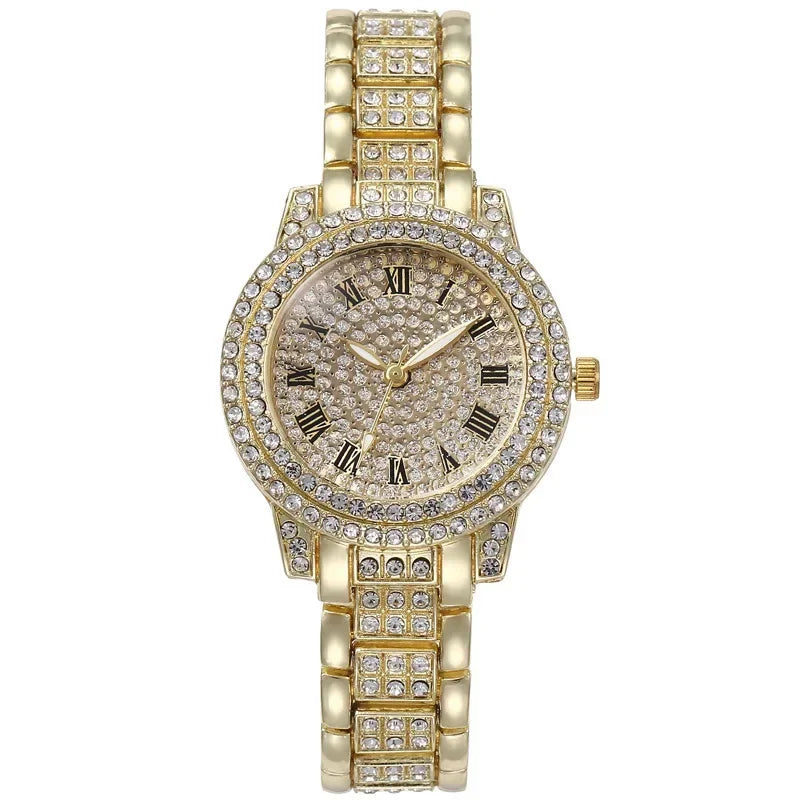 Women's Rhinestone Bracelet Quartz Watch, Crystal Dial