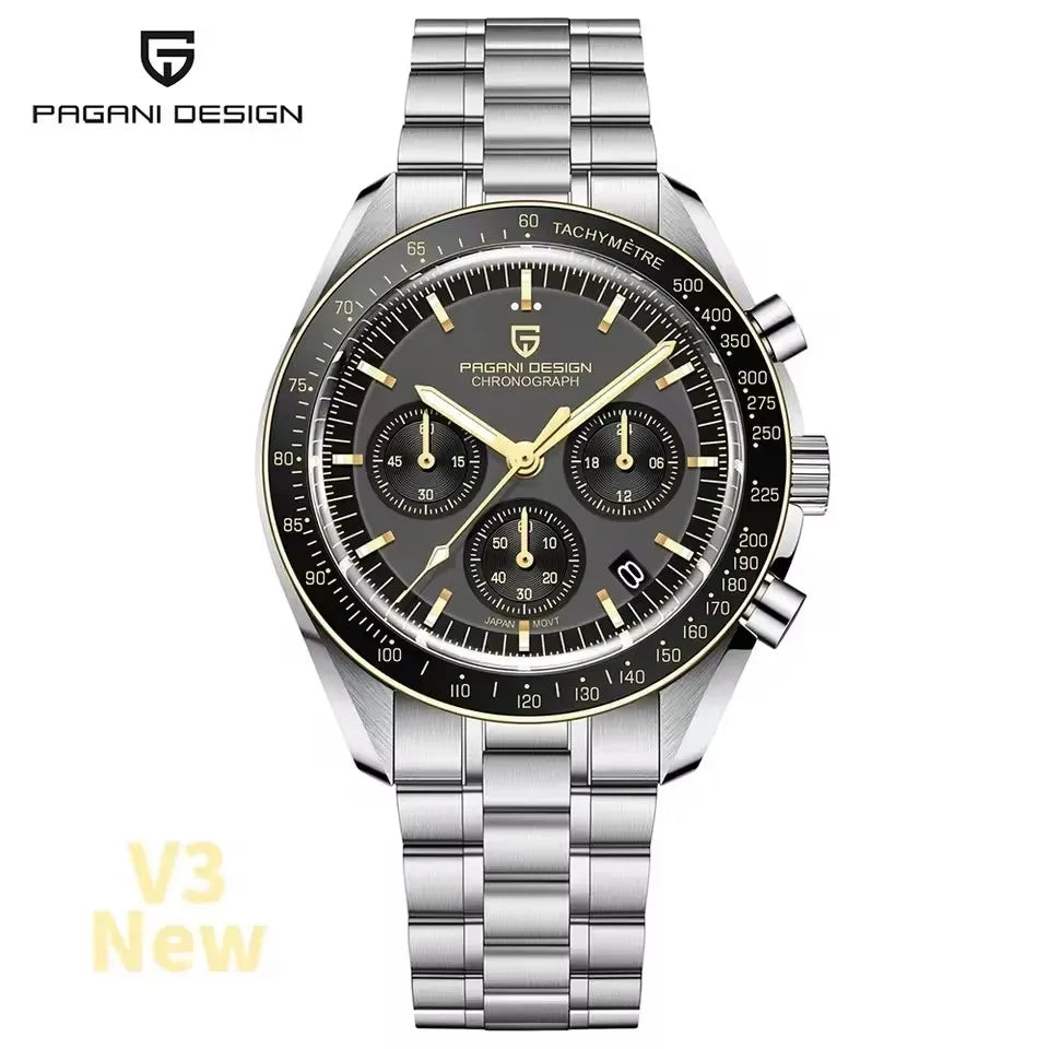 PAGANI DESIGN Moon Men's Chronograph Quartz Watch, Sapphire Glass