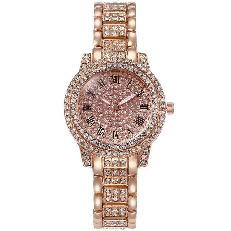 Women's Rhinestone Bracelet Quartz Watch, Crystal Dial