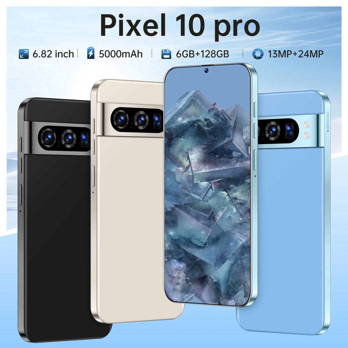 IVMI P10 Pro Smartphone, 6.82", 6GB RAM, 128GB, 5000mAh, 4G