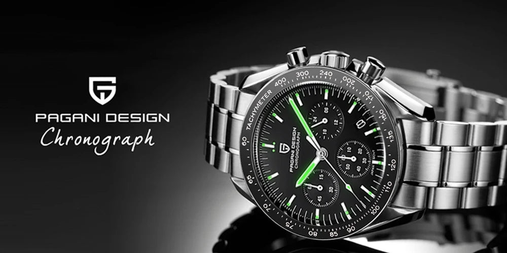 PAGANI DESIGN Moon Men's Chronograph Quartz Watch, Sapphire Glass