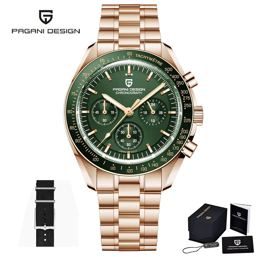 PAGANI DESIGN Moon Men's Chronograph Quartz Watch, Sapphire Glass