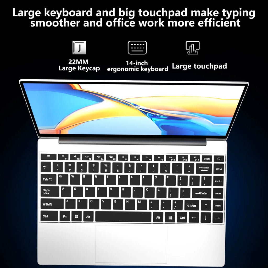 LENO 14.1" Laptop, Intel 4405U, 16GB RAM, 2TB SSD, Windows 11