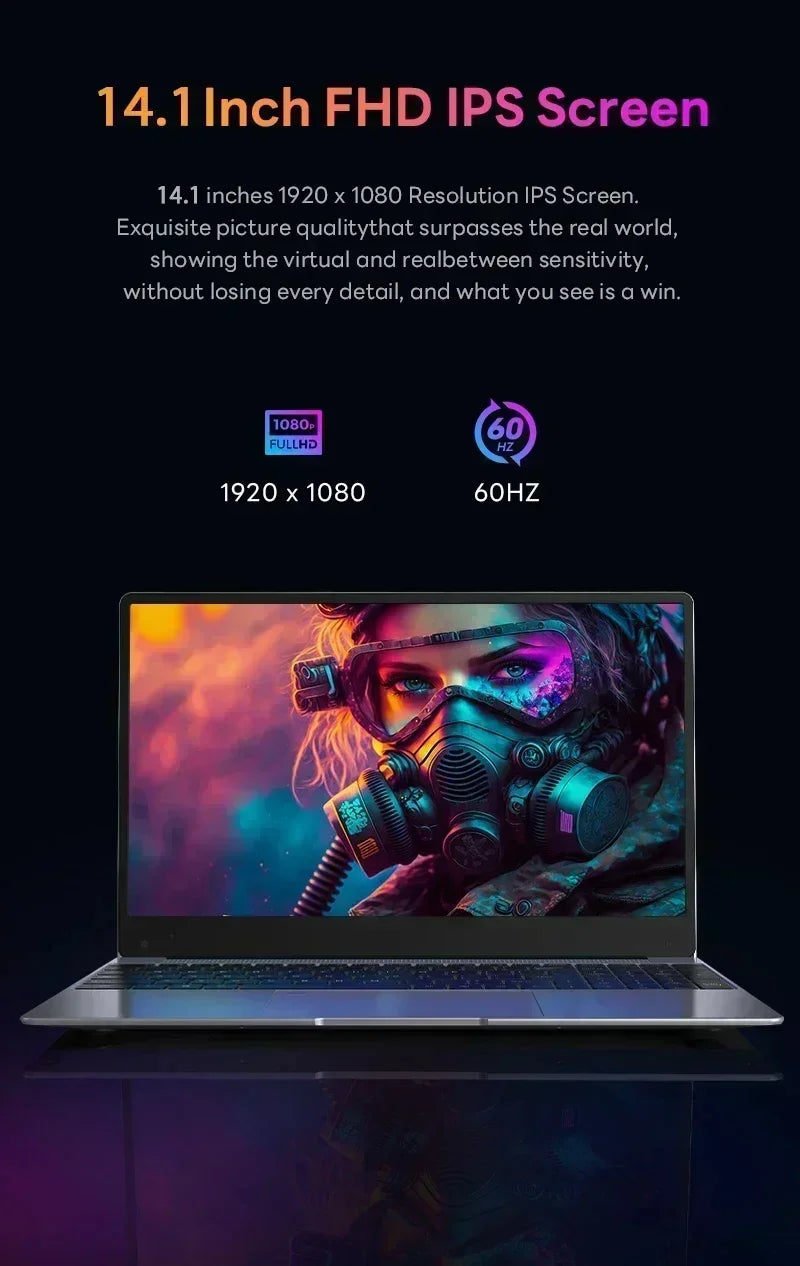 كمبيوتر محمول 14.1 بوصة، معالج Intel Core i9-9900، ذاكرة وصول عشوائي (RAM) سعة 16 جيجابايت، قرص صلب SSD سعة 1 تيرابايت، نظام ويندوز 11، قارئ بصمات الأصابع