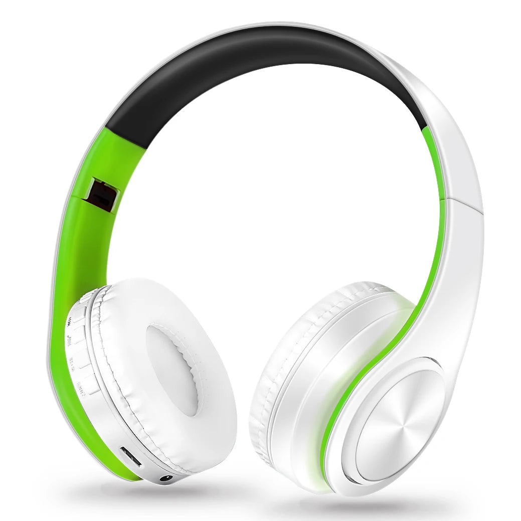 Gold Wireless Bluetooth Headphones with Built-in Microphone