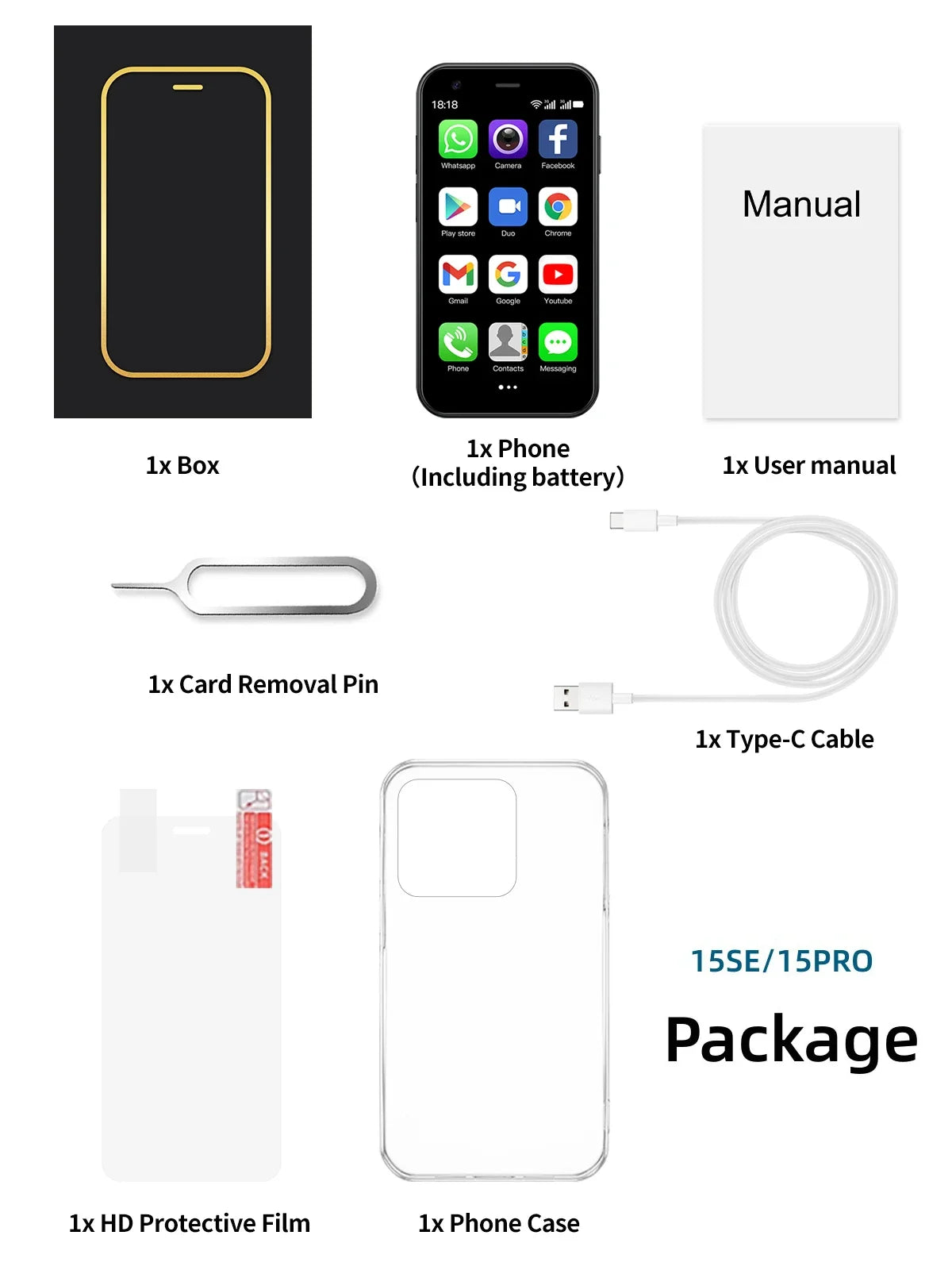 SERVO 15SE Mini Smartphone, 3.0", Dual SIM, Wi-Fi Hotspot, Android