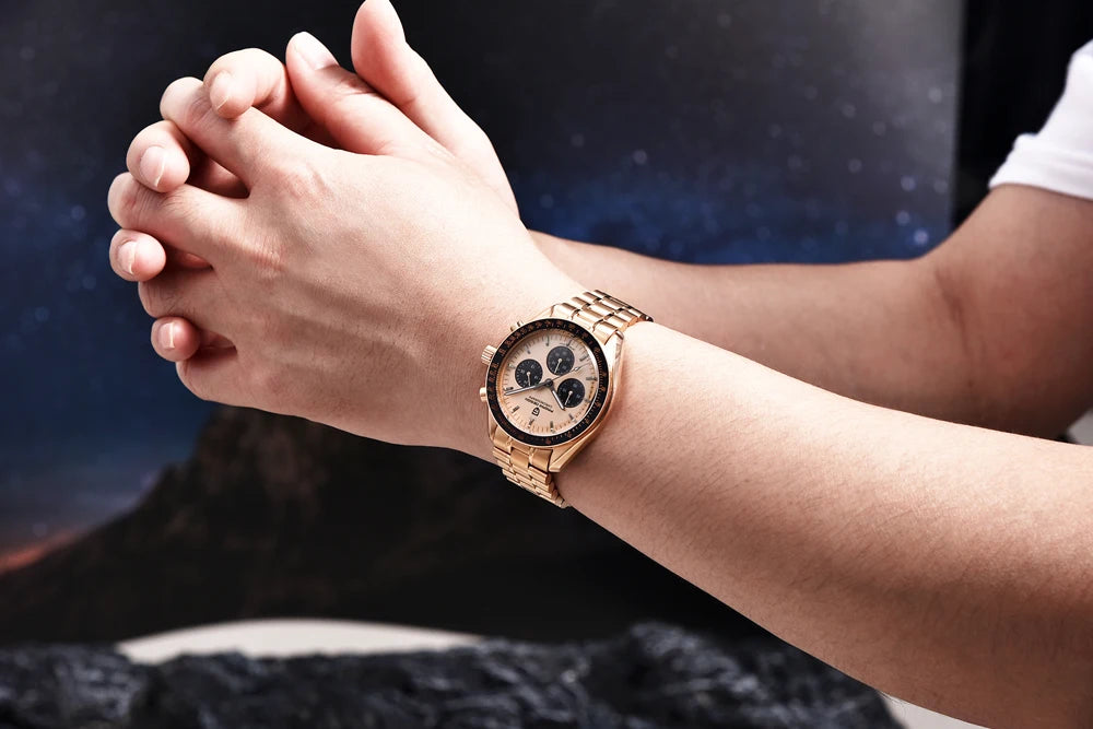 PAGANI DESIGN Moon Men's Chronograph Quartz Watch, Sapphire Glass